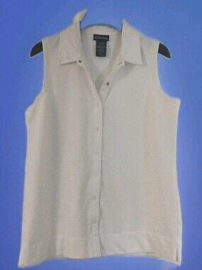 Catalina Ladies Size Large Sleeveless Top Coverup Snap Close Front Collar